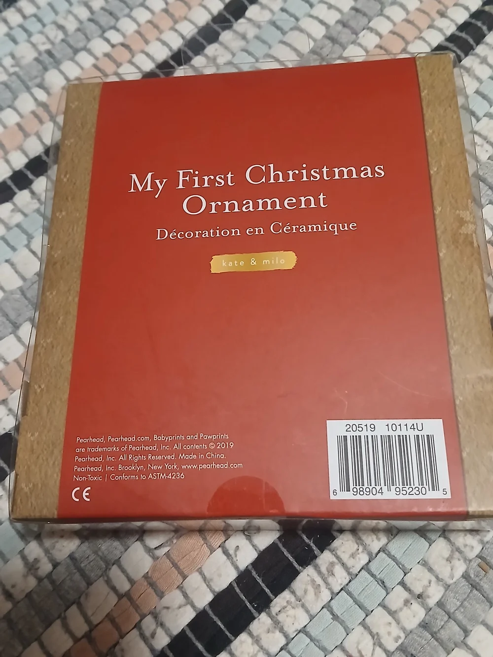 Kate & Milo 'My First Christmas' Personalized Ornament - White & Red